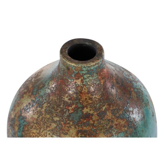 16" Blue Ceramic Rustic Vase